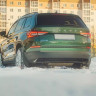 Имитация насадок глушителя SPACE GRAY (серый глянец) для Skoda Kodiaq (2016-н.в.) купить недорого с доставкой в Истра