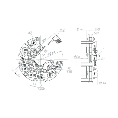 Диодный мост БВО 3-105-06 для B@3 21214, 2123 Chevrolet Niv@, на ген-ры Г9402.3701-01, Г9412.3701-01, пр-во АО Орбита купить недорого с доставкой в Истра
