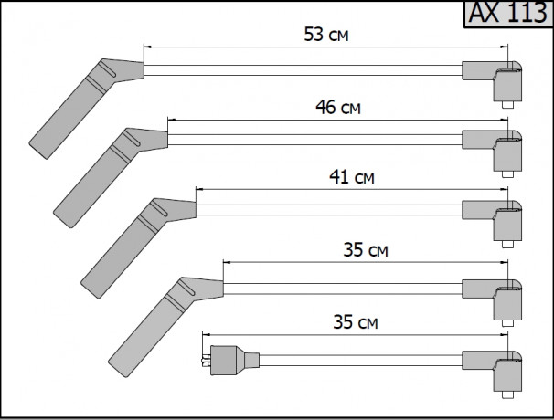 Провода высоковольтные для Hyundai Accent, Getz (TB), KIA Picanto (BA), Mitsubishi Lancer (27501-02H00, 27501-22B10, 27501-02D00) купить недорого с доставкой в Истра