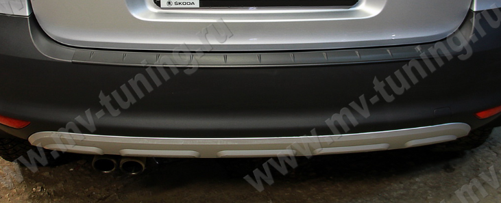 Защитная накладка заднего бампера (под покраску) для Skoda Yeti (2009-2012) купить недорого с доставкой в Истра