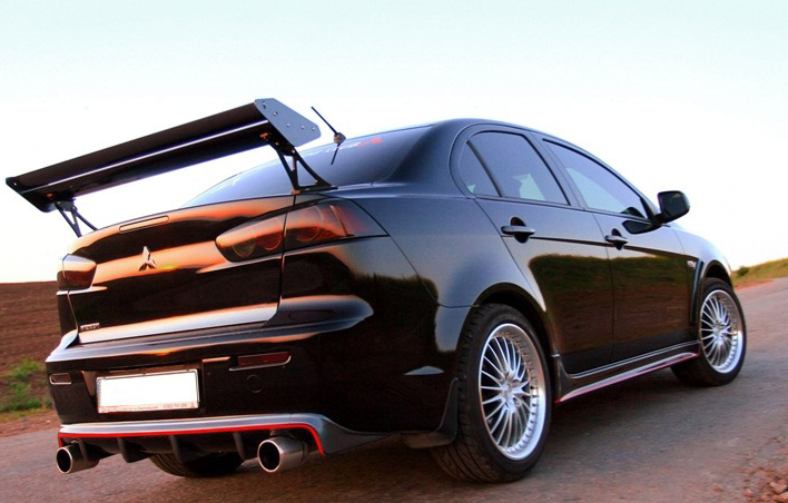 Накладки на пороги "2.0" для Mitsubishi Lancer X (2007-2016) купить недорого с доставкой в Истра