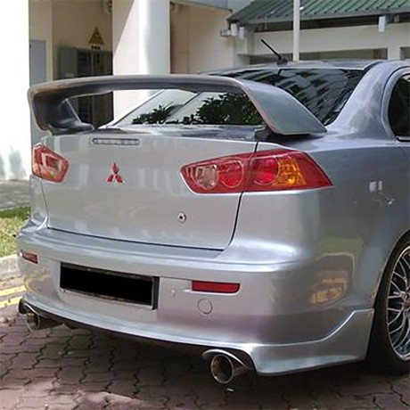 Накладка (юбка) заднего бампера "Zodiak" var №2 (двойной выхлоп) для Mitsubishi Lancer X (2007-2016) купить недорого с доставкой в Истра