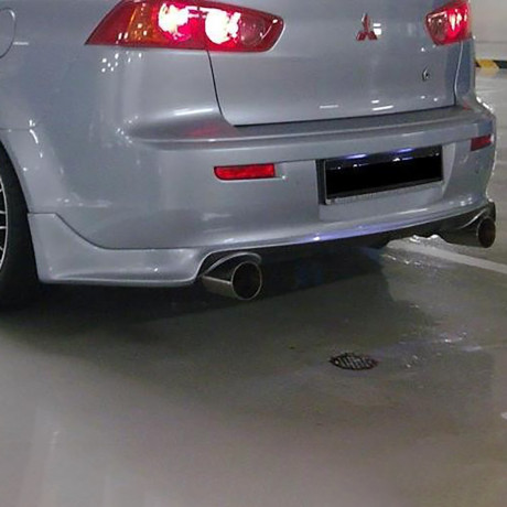 Накладка (юбка) заднего бампера "Zodiak" var №2 (двойной выхлоп) для Mitsubishi Lancer X (2007-2016) купить недорого с доставкой в Истра