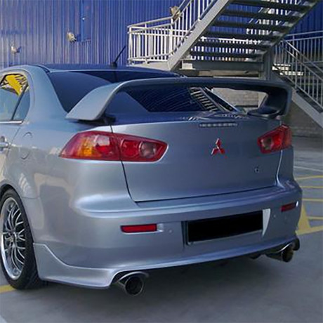 Накладка (юбка) заднего бампера "Zodiak" var №2 (двойной выхлоп) для Mitsubishi Lancer X (2007-2016) купить недорого с доставкой в Истра