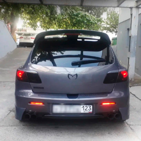 Накладки (клыки) на задний бампер Mazda 3, хэтчбэк (2003-2009), глянец купить недорого с доставкой в Истра