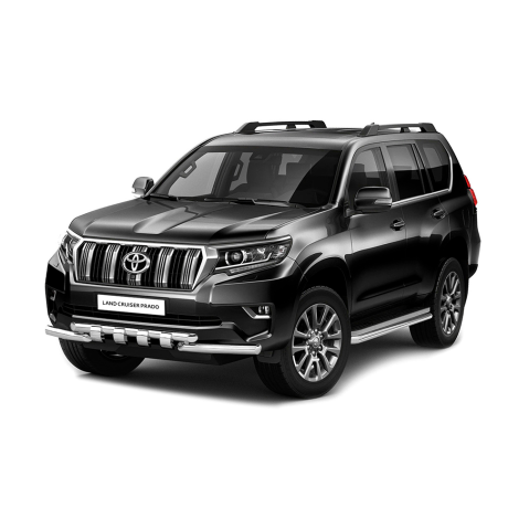 Защита переднего бампера двойная с зубьями d63/63мм (НПС) TOYOTA LAND CRUISER PRADO 150 (2017-н.в.) купить недорого с доставкой в Истра