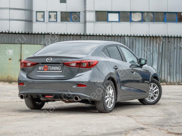 Диффузор заднего бампера var №2 (с килями) для Mazda 3 (2013-н.в.) купить недорого с доставкой в Истра